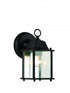 Trans Globe Patrician 1 Light WALL SQUARE OUTD CLEAR GLA in Black Finish Model: 40455 BK