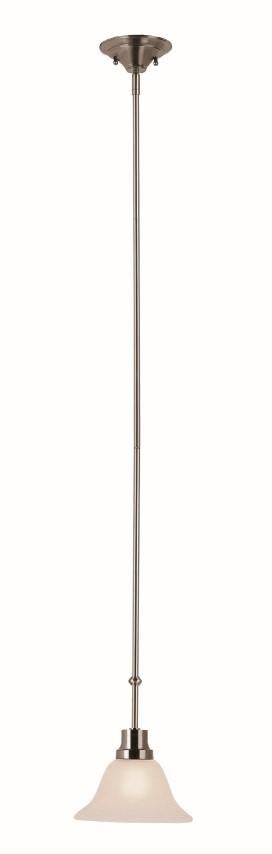 Trans Globe Perkins 1 Light Indoor Mini Pendant with Glass Bell Shade in Brushed Nickel Finish Model: 6548 BN