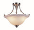 Trans Globe Perkins 3 Light Armed Semi Flush Indoor Ceiling Light with Glass Bowl Shade in Brushed Nickel Finish Model: 6540 BN