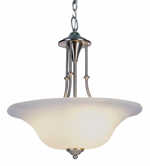 Trans Globe Perkins 3 Light Indoor Glass Bowl Pendant with Chain Brushed Nickel Finish Model: 6543 BN