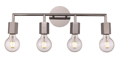 Trans Globe Placerville Bulb Style Industrial 4 Light Model: 22234 BK