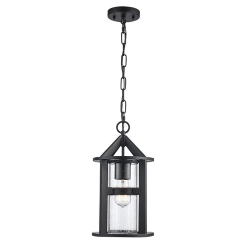 Trans Globe Prado 1 Light Outdoor Pendant Light in Black Finish Model: 51684 BK