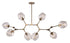 Trans Globe Quantum 8 Light PENDANT WEB CL GLS AG in Antique Gold Finish Model: PND-2093 AG