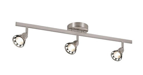 Trans Globe Renew 3 Light TRACK VANITY GU10 SOCKET in Brushed Nickel Finish Model: W-493 BN