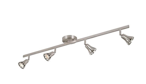 Trans Globe Renew 4 Light TRACK VANITY GU10 SOCKET in Brushed Nickel Finish Model: W-494 BN