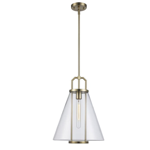 Trans Globe River 1 Light PENDANT CONE GLASS L AG in Antique Gold Finish Model: PND-2233 AG