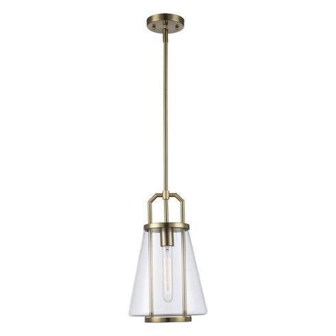 Trans Globe River 1 Light PENDANT CONE GLASS M AG in Antique Gold Finish Model: PND-2232 AG