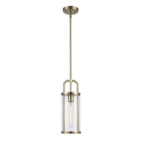 Trans Globe River 1 Light PENDANT CYLINDER GLASS M A in Antique Gold Finish Model: PND-2234 AG