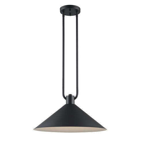 Trans Globe Roscoe 1 Light Industrial Pendant in Black Finish Model: 11762 BK