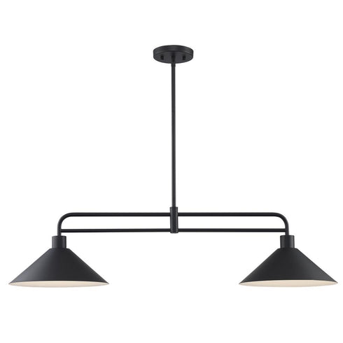 Trans Globe Roscoe 2 Light Industrial Linear Pendant in Black Finish Model: 11763 BK
