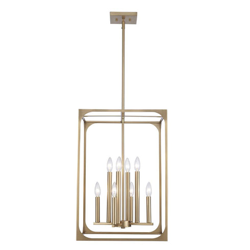 Trans Globe Ruby Ridge Rudy Ridge 8 Light Caged Pendant in Antique Gold Finish Model: 11717 AG