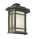 Trans Globe San Miguel Tea Stain Glass Outdoor Pocket Lantern Wall Light in Black Finish Model: 5821-1 BK