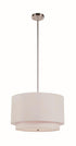 Trans Globe Schiffer 3 Light PENDANT 18 Inch Inch DOUBLE SHADE in Brushed Nickel Finish Model: PND-802 BK