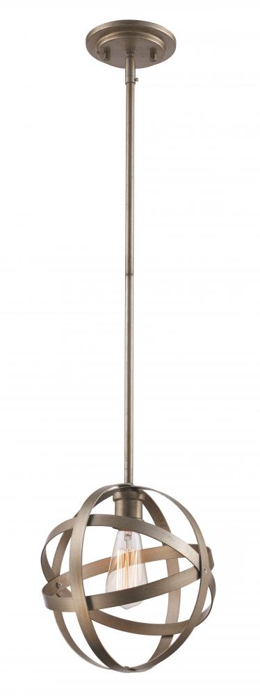 Trans Globe Sphynx 1 Light 1LT PENDANT STEEL GLOBE ASL in Antique Silver Leaf Finish Model: PND-2020 ASL