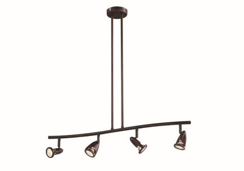 Trans Globe Stingray 4 Light TRACK WAVE GU10 in Brushed Nickel Finish Model: W-466 BN