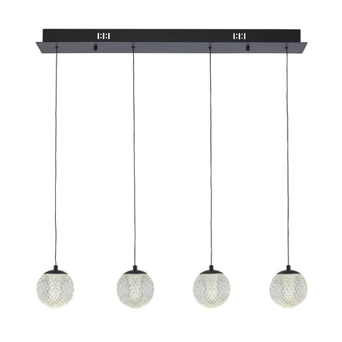 Trans Globe Sunburst 4 Light LINEAR LED BALL GLOBES BK in Black Finish Model: MDN-1634 BK