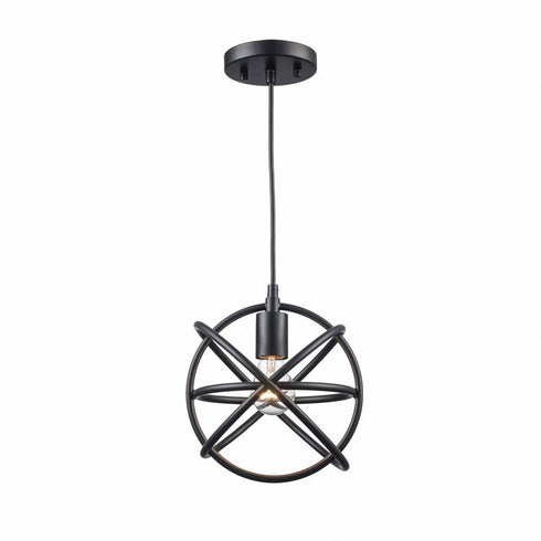 Trans Globe Viewridge 1 Light Cage Corded Pendant Model: 30272 BK