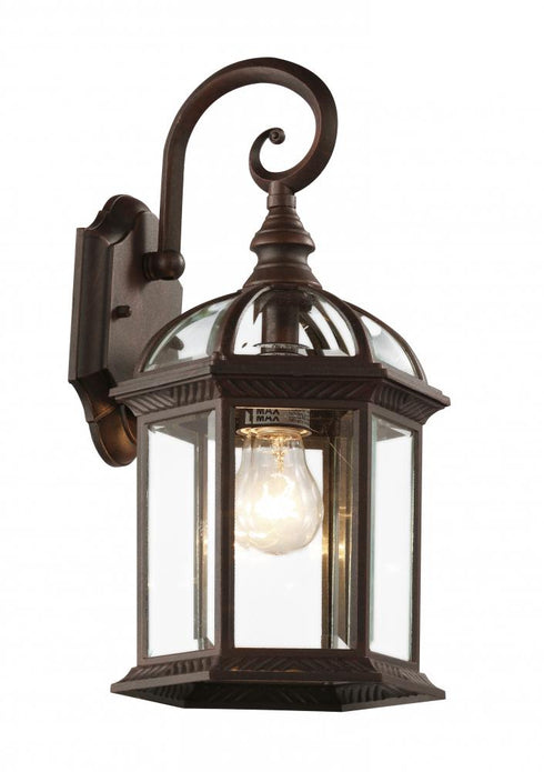 Trans Globe Wentworth 1 Light WALL SML DOWN OUTD BVLD GL in Black Finish Model: 4181 BK