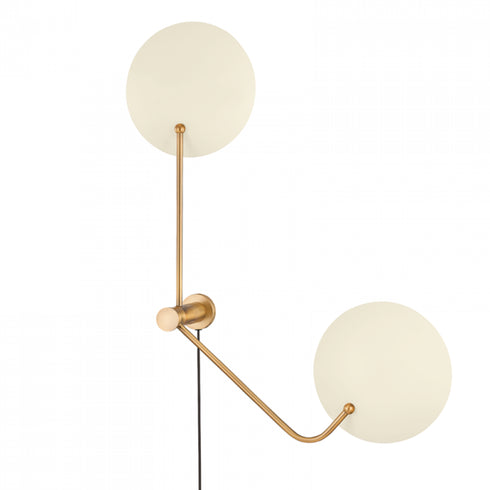 Troy 2 Light Portable Wall Sconce Model: PTL8141-PBR/SSD