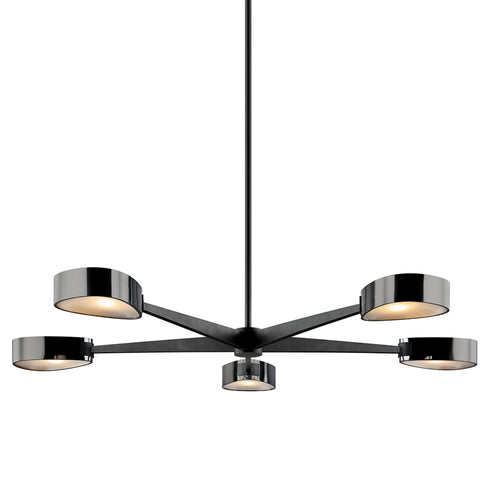 Troy Allisio Chandelier in Textured Black Finish Model: F7335-TBK/BCR