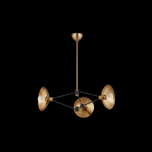 Troy Axel Chandelier in Patina Brass/Soft Black Finish Model: F1036-PBR/SBK