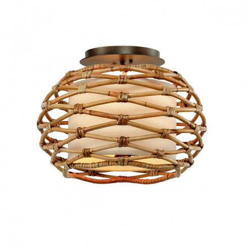 Troy Balboa Semi Flush in Textured Bronze Finish Model: C6740-TBZ