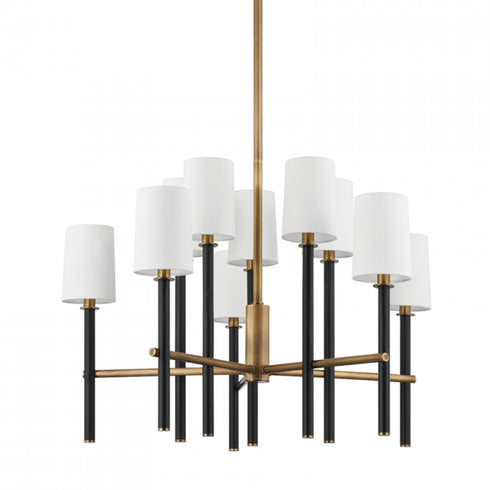 Troy Belvedere 10 Light Chandelier Model: F2832-PBR/TBK