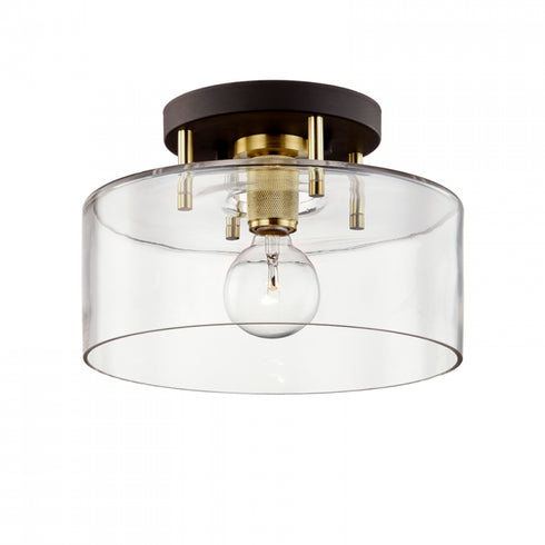 Troy Bergamot Station 1 Light Semi Flush Model: C7541-BRZ/BBA