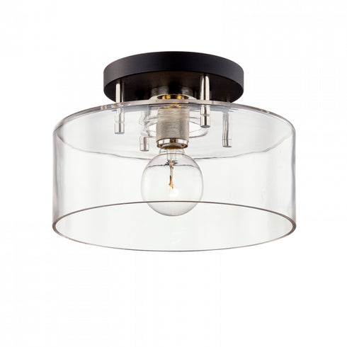 Troy Bergamot Station 1 Light Semi Flush Model: C7551-TBK/PN
