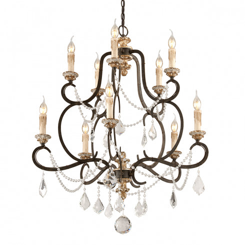 Troy Bordeaux Chandelier in Parisian Bronze Finish Model: F3516-PZ/DG