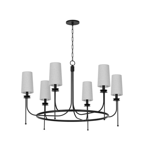 Troy Calder Chandelier in Forged Iron Finish Model: F1240-FOR