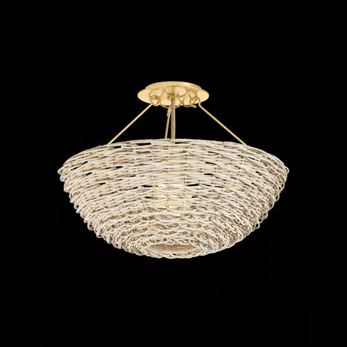 Troy Campo Semi Flush in Vintage Gold Leaf Finish Model: C3318-VGL