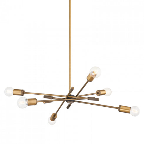 Troy Chino 6 Light Chandelier Model: F1944-PBR/SBK