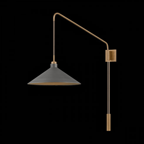 Troy Conor Wall Sconce in Patina Brass and Graphite Finish Model: B2936-PBR/GRA