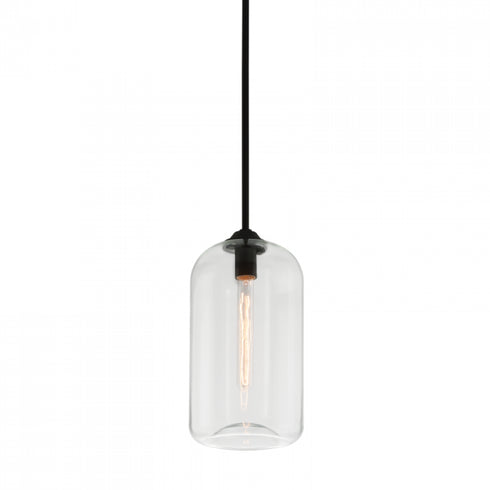 Troy District 1 Light Pendant Small Model: F5561-SBK