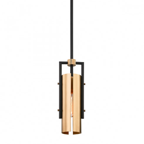 Troy Emerson Pendant in Soft Off Black/Brushed Brass Finish Model: F6783-SBK/BBA
