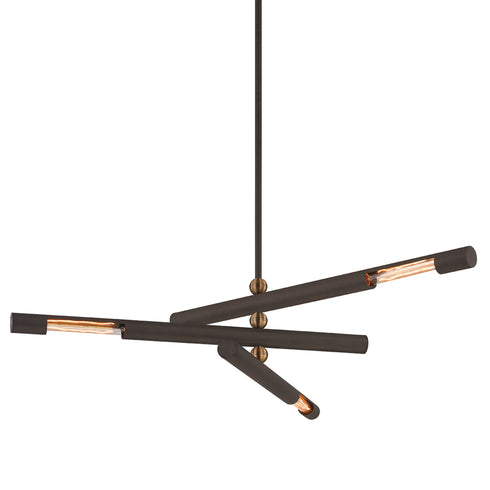 Troy Hendrix Chandelier in Bronze Finish Model: F6885-BRZ/PBR