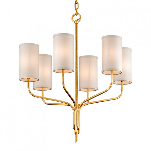 Troy Juniper Chandelier in TEXTURED GOLD LEAF Finish Model: F6166