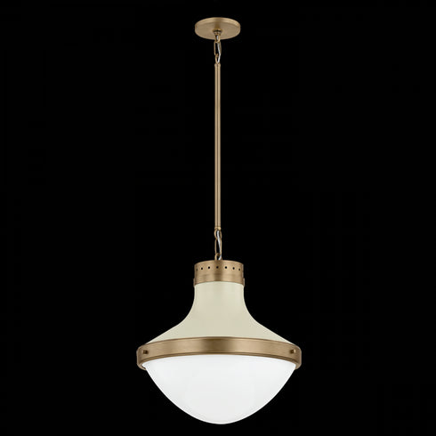 Troy Maxton Pendant in Patina Brass and Soft Sand Finish Model: F3117-PBR/SSD