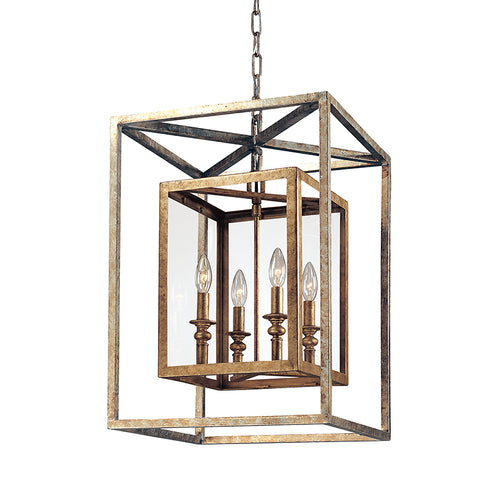 Troy Morgan Lantern in Gold Silver Leaf Finish Model: F9994-GS