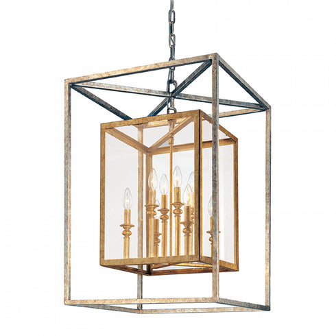 Troy Morgan Lantern in Gold Silver Leaf Finish Model: F9998-GS