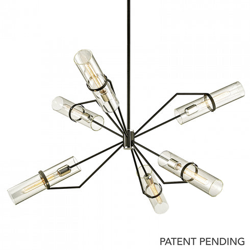 Troy Raef 6 Light Chandelier Model: F6328-TBK/PN