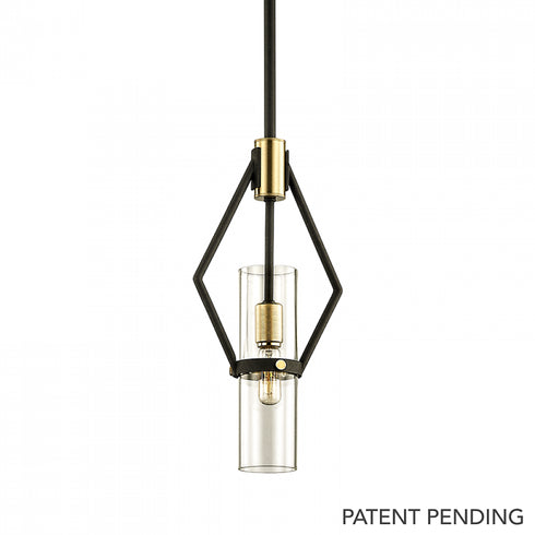 Troy Raef Pendant in Textured Bronze/Brushed Brass Finish Model: F6313-TBZ/BBA
