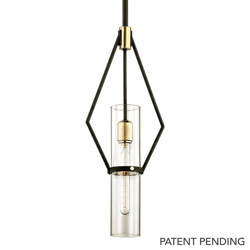 Troy Raef Pendant in Textured Bronze Brushed Brass Finish Model: F6314-TBZ/BBA