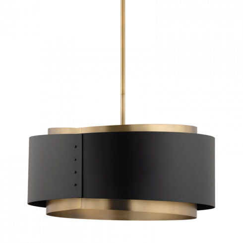 Troy Roux 1 Light Pendant Model: F4413-PBR/SBK