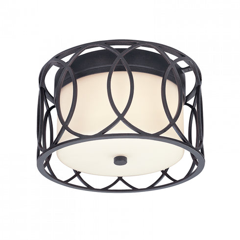 Troy Sausalito Flush Mount in Textured Iron Finish Model: C1280-TRN