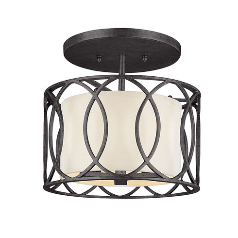 Troy Sausalito Flush Mount in Textured Iron Finish Model: C1283-TRN