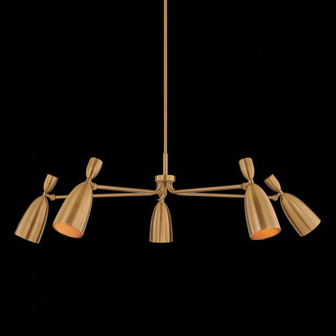 Troy Spade Chandelier in Patina Brass Finish Model: F4050-PBR