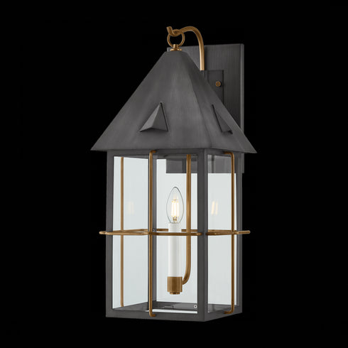Troy Toby Wall Sconce in Patina Brass and Graphite Finish Model: B6623-PBR/GRA