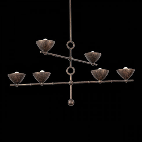 Troy Vishal Chandelier in Black Patina Gold Finish Model: F2339-BPG